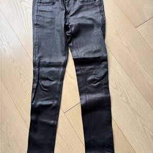 rag & bone Black Leather Skinny Jeans